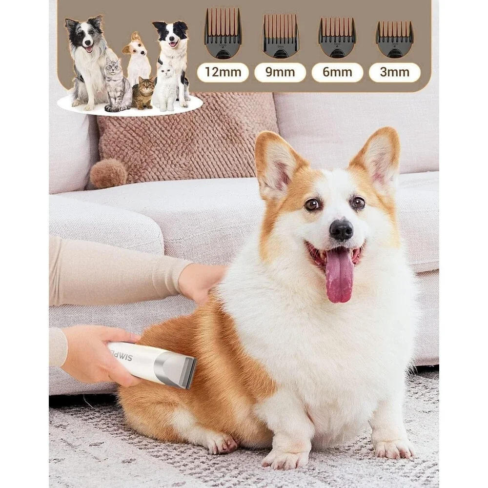 Dog Vacuum Grooming Kit for Shedding: Professional Hair Clippers Off-White NEW